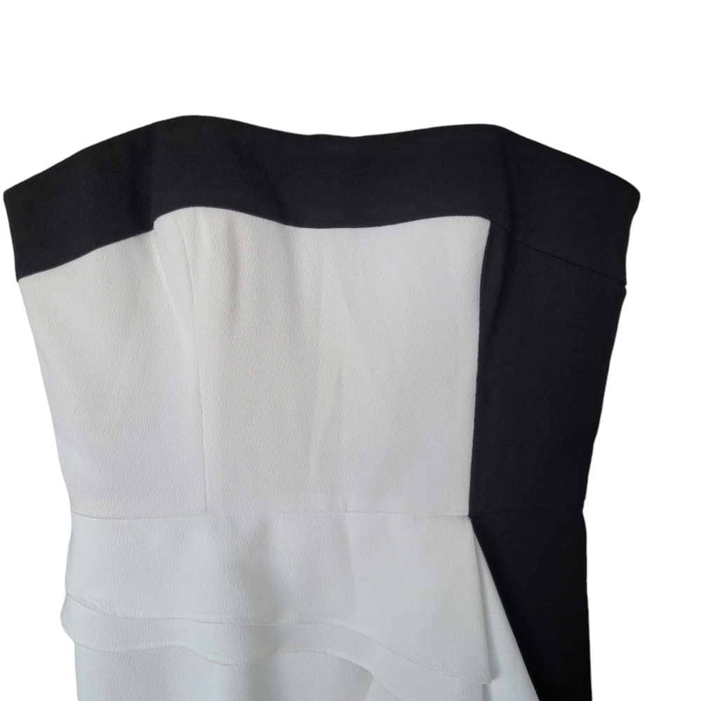 NWT Aidan Mattox Strapless Black & White Mini Dress Party Cocktail - Picture 4 of 10